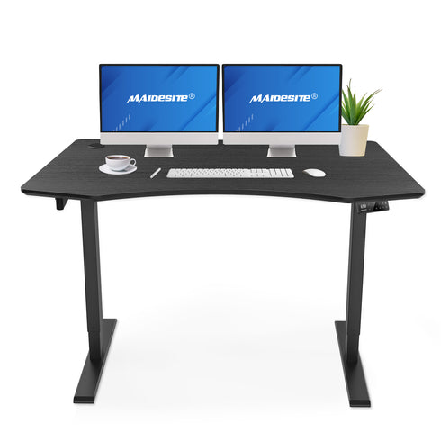 Maidesite Executive Series 55 inch Height Adjustable Standing Desk With Curved Desktop